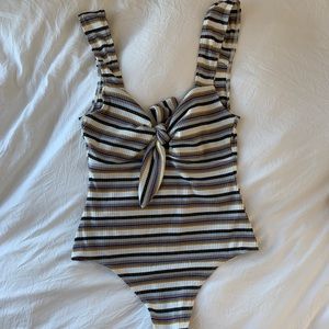 Striped body suit